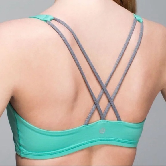 Lululemon Free To Be Bra Wild Mint & Grey Straps Grey size 8 - Picture 4 of 8